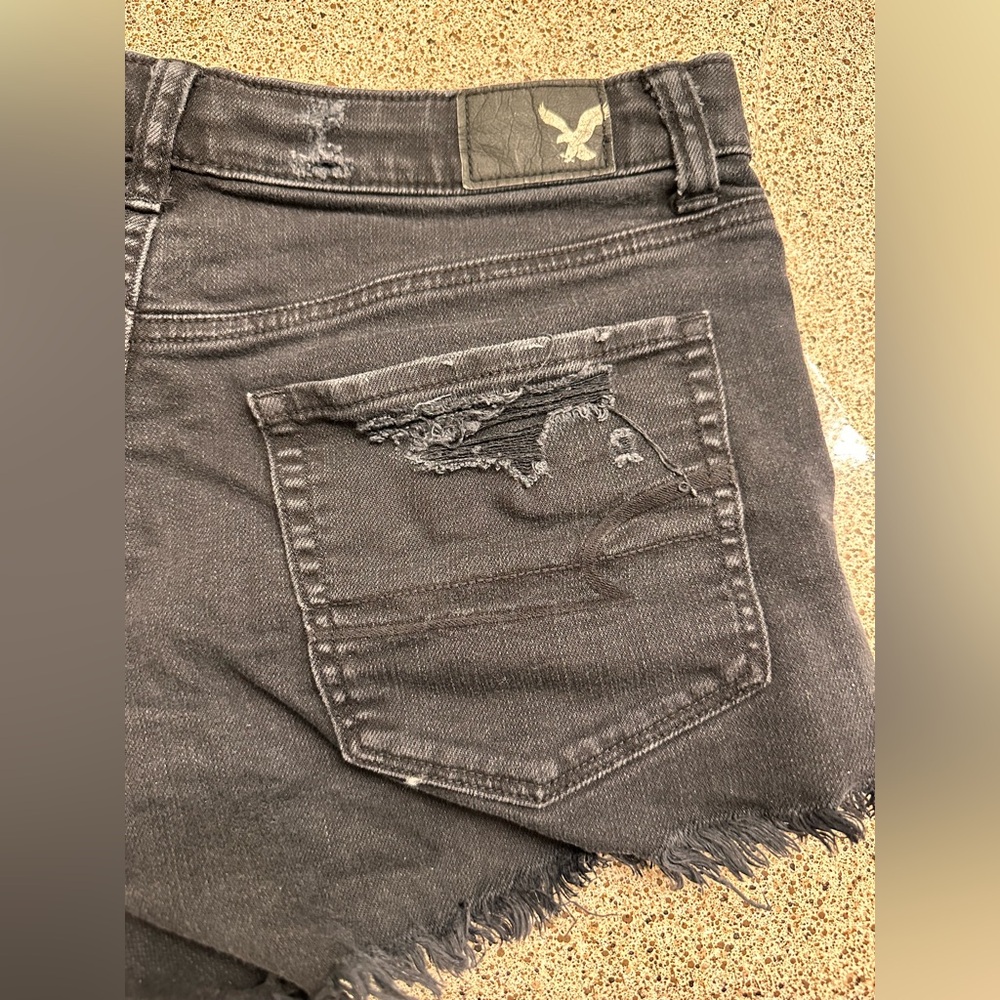 American Eagle Black Denim Shorts 6 - Picture 5 of 5